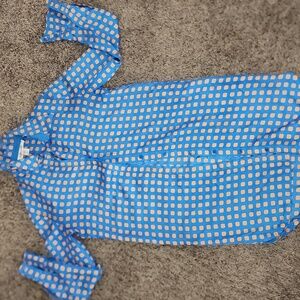 DVF EUC REAL SILK PRINT BUTTON UP SHIRT DRESS SIZE 2